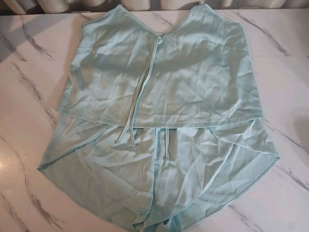 Colsie Women's Pale Blue Summer Feminine Coquette Pajama Set XS 2 Pc